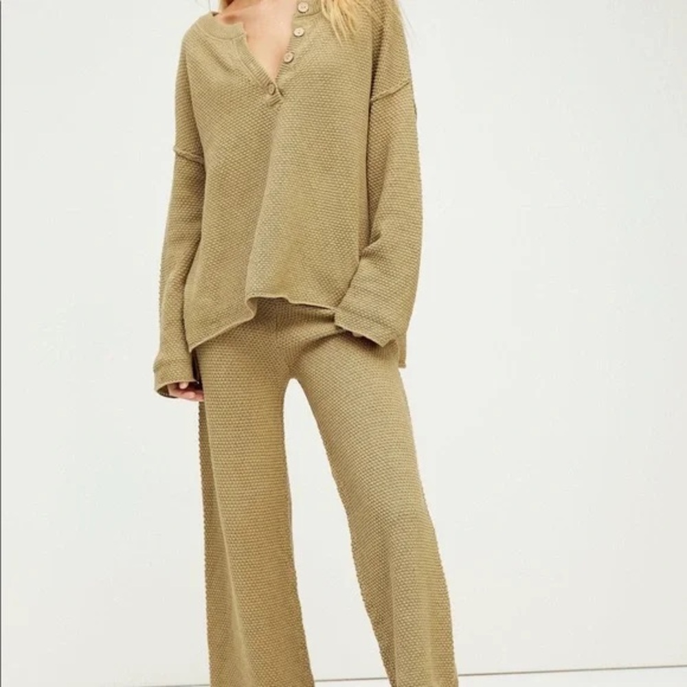 Free people Hailee Sweater Set in Sage / Rosemary Green color